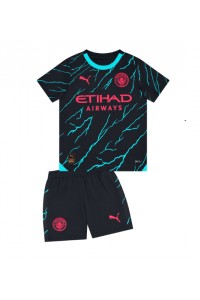 Manchester City Babytruitje 3e tenue Kind 2023-24 Korte Mouw (+ Korte broeken)